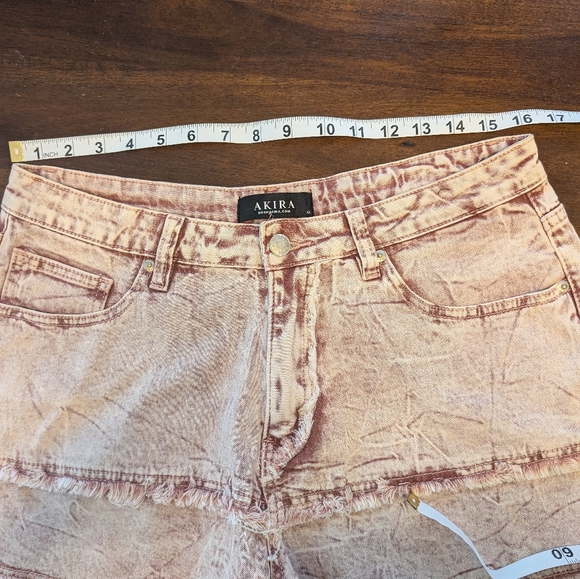 Akira Brand Pink Acid Wash Distressed Jean Shorts. Size XL - Picture 4 of 5